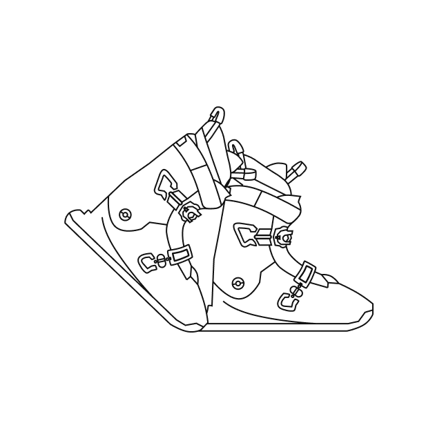 Graphic illustration of ODR Skis