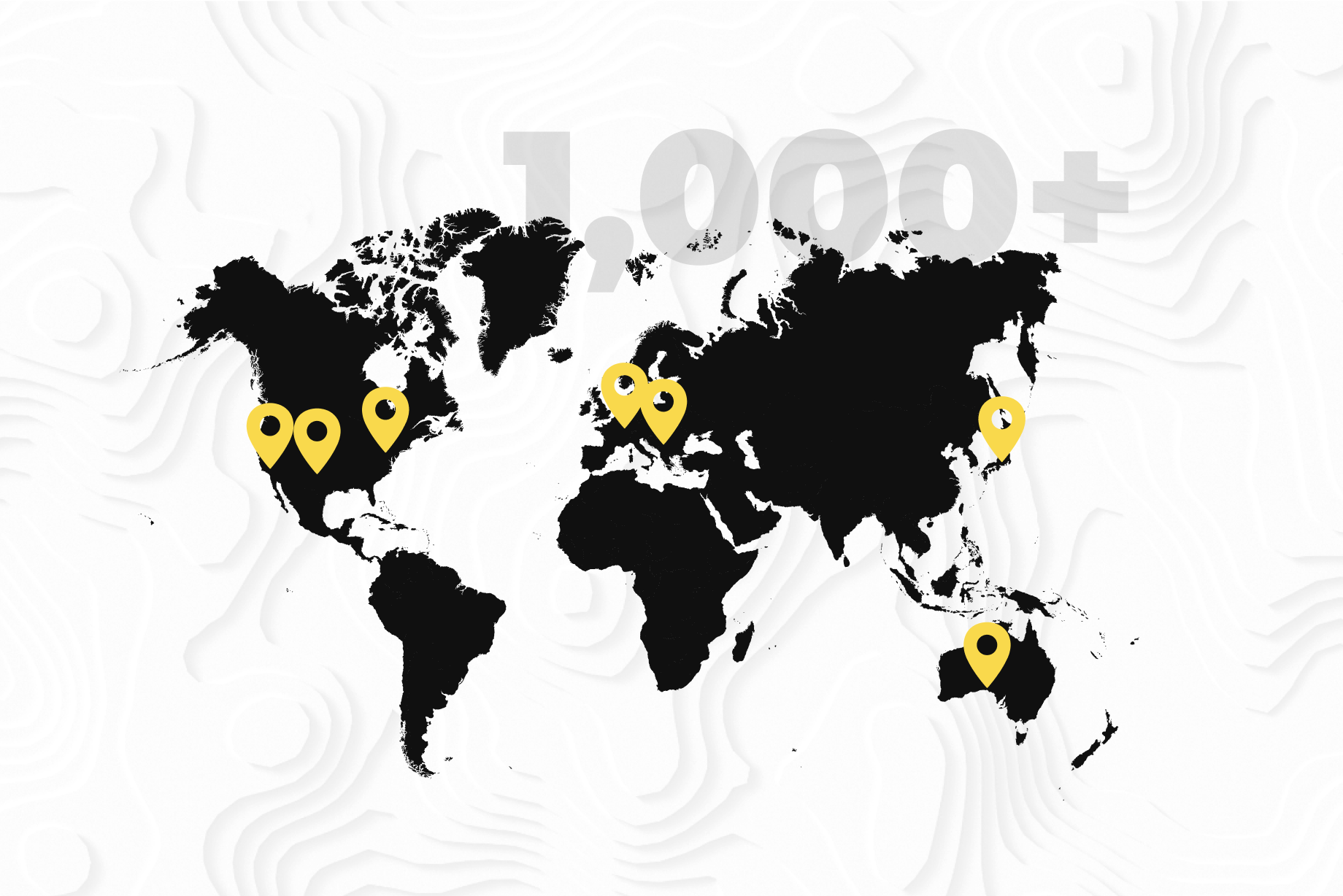 Global ski resorts location map